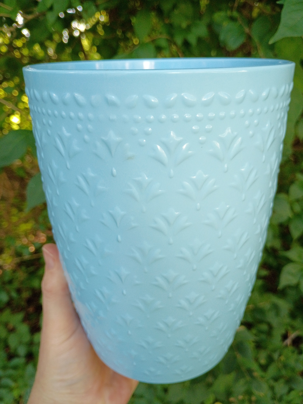 Pioneer Woman Fleur Utensil Holder Light Blue Plastic Retired Non Slip 7"